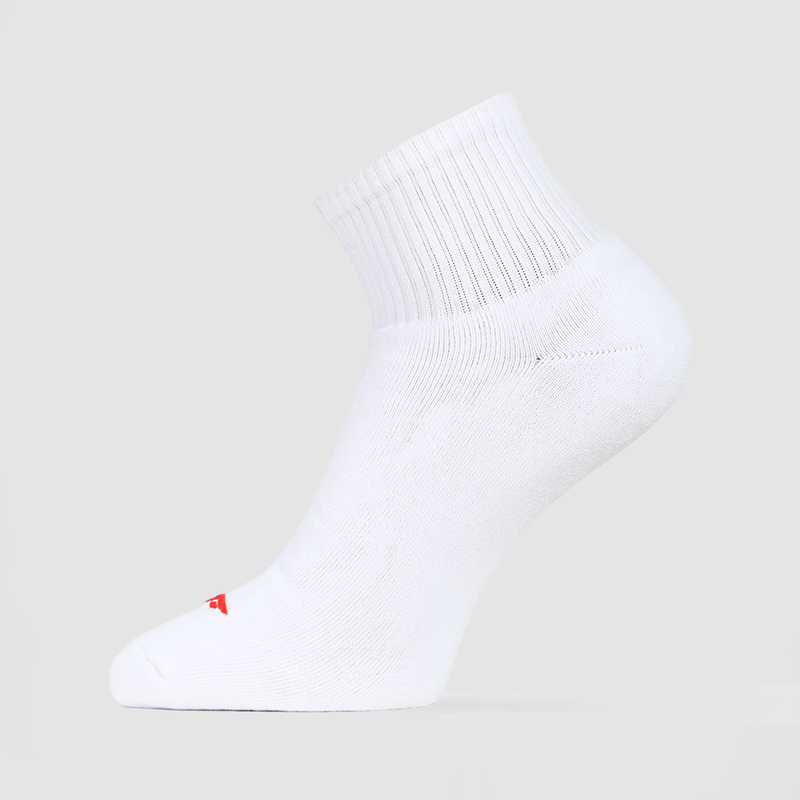 one socks white with logo red and white 