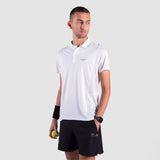 a fit man wearing t-shirt white with short black 
