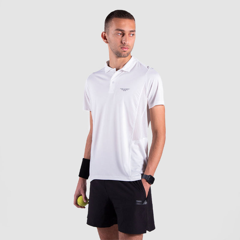 a fit man wearing t-shirt white with short black 
