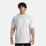 a fit man wearing t-shirt white with logo and pants black 