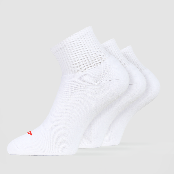 3 socks white with logo red and white 
