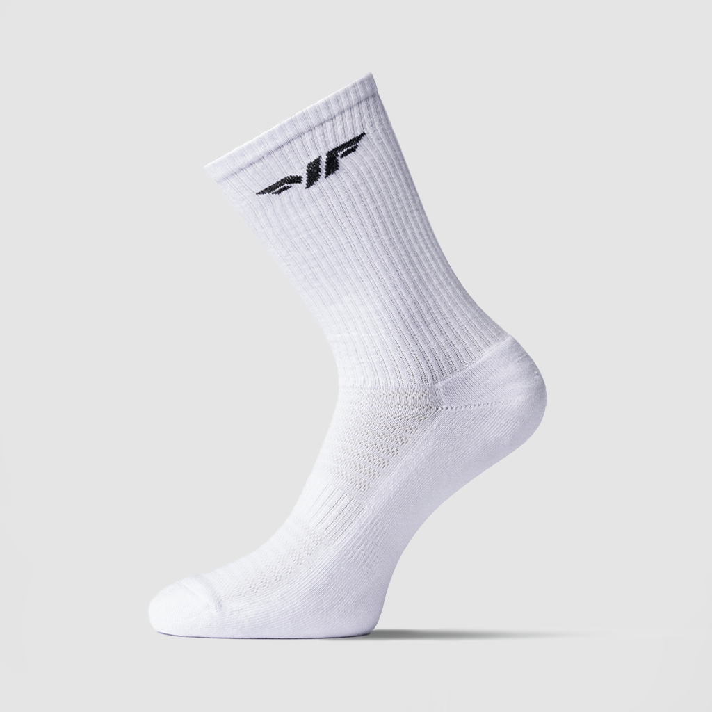 socks white long with logo 