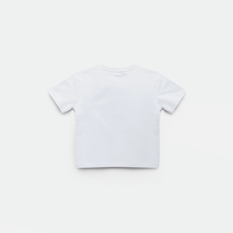 a back view for t-shirt white with background light grey 