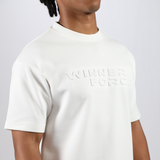 close up view for t-shirt white with logo 