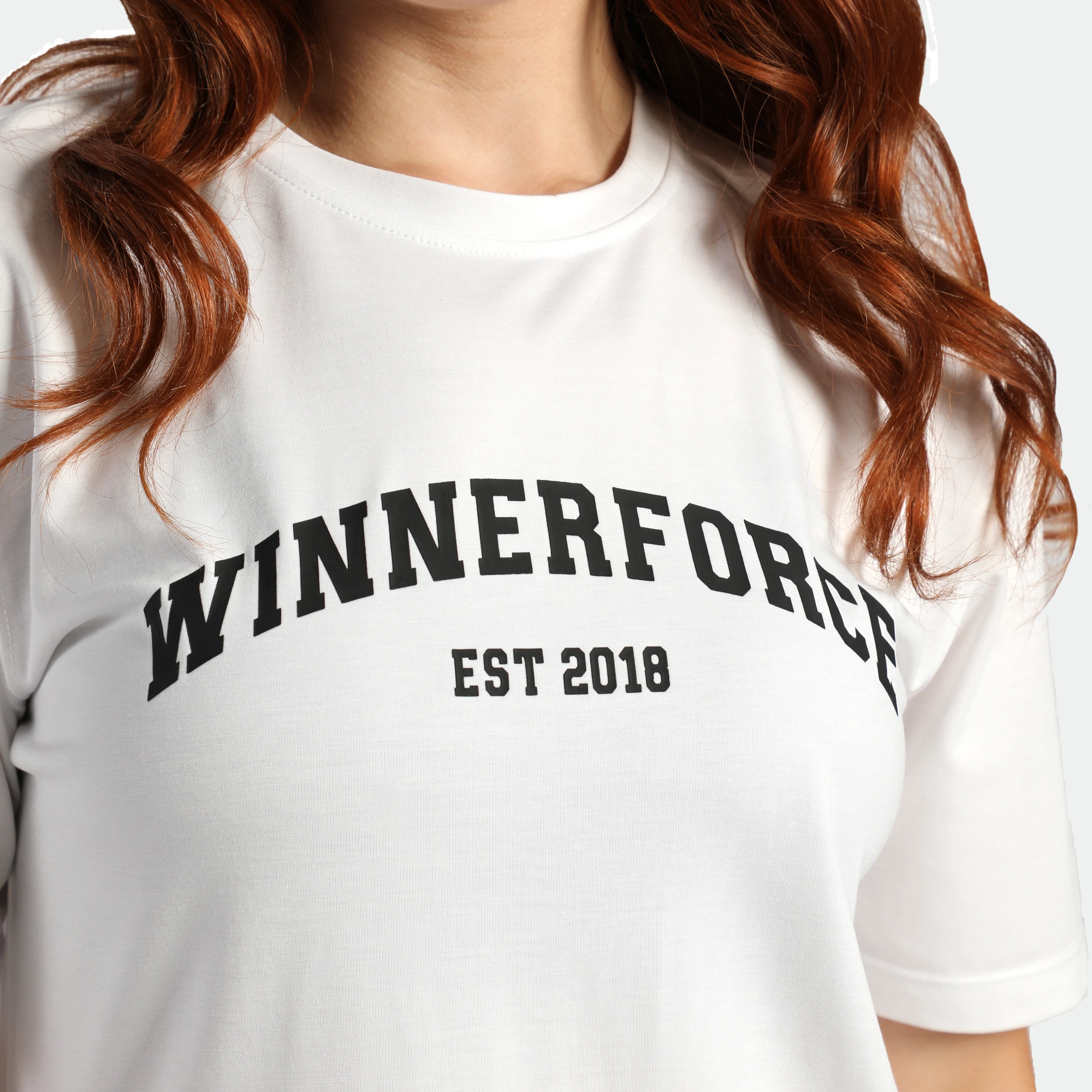 close up view for fit woman wearing t-shirt white 