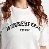 close up view for fit woman wearing t-shirt white 