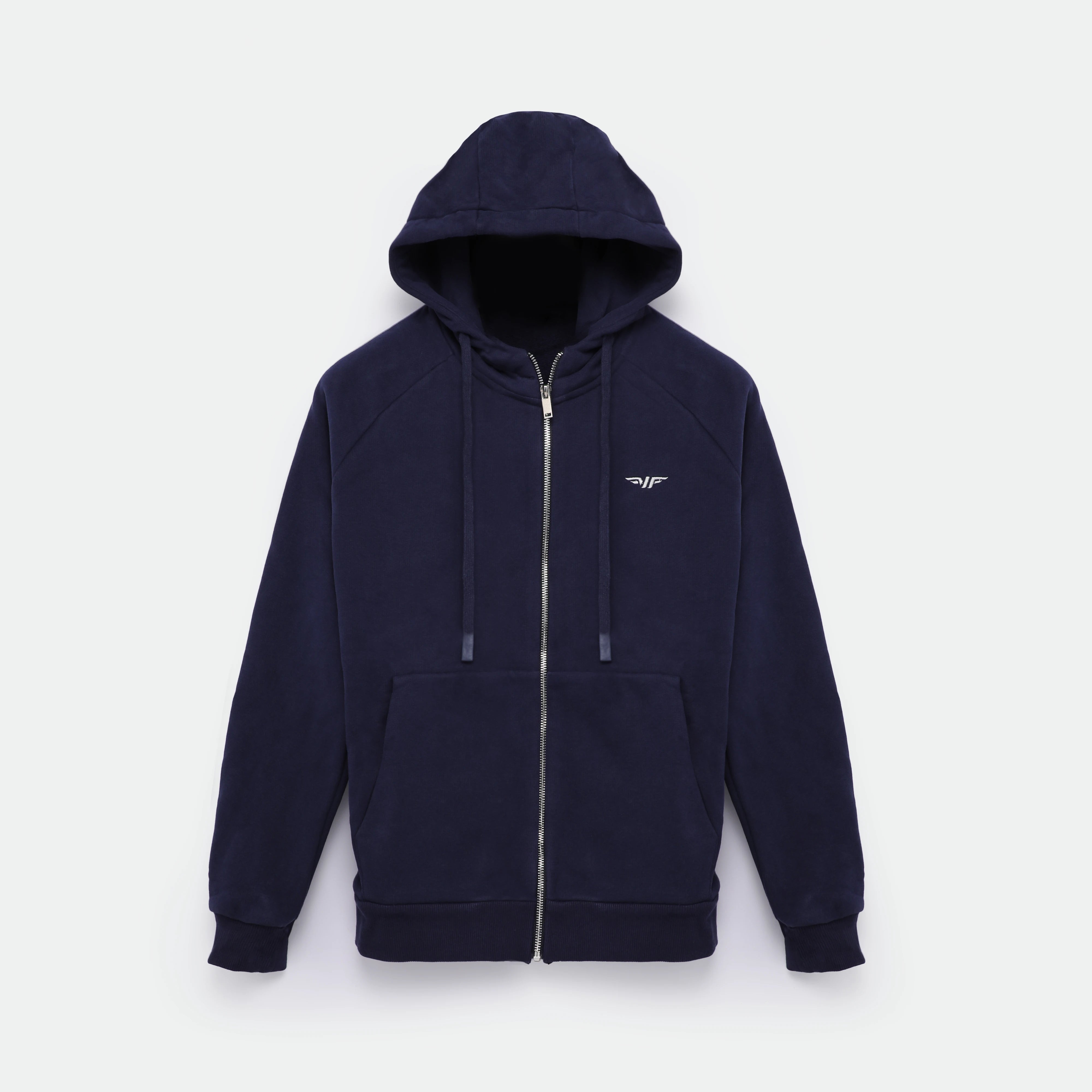 WOMEN-ESSENTIAL-ZIP UP-HOODIE (NAVY-BLUE)