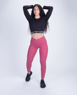 WOMEN OLENNA LONG SLEEVE CROP TOP(BLACK)