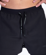 close up view for short black 2 in 1 with logo 