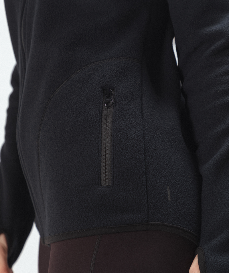 WOMEN THRILL ZIP HOODIE(BLACK)