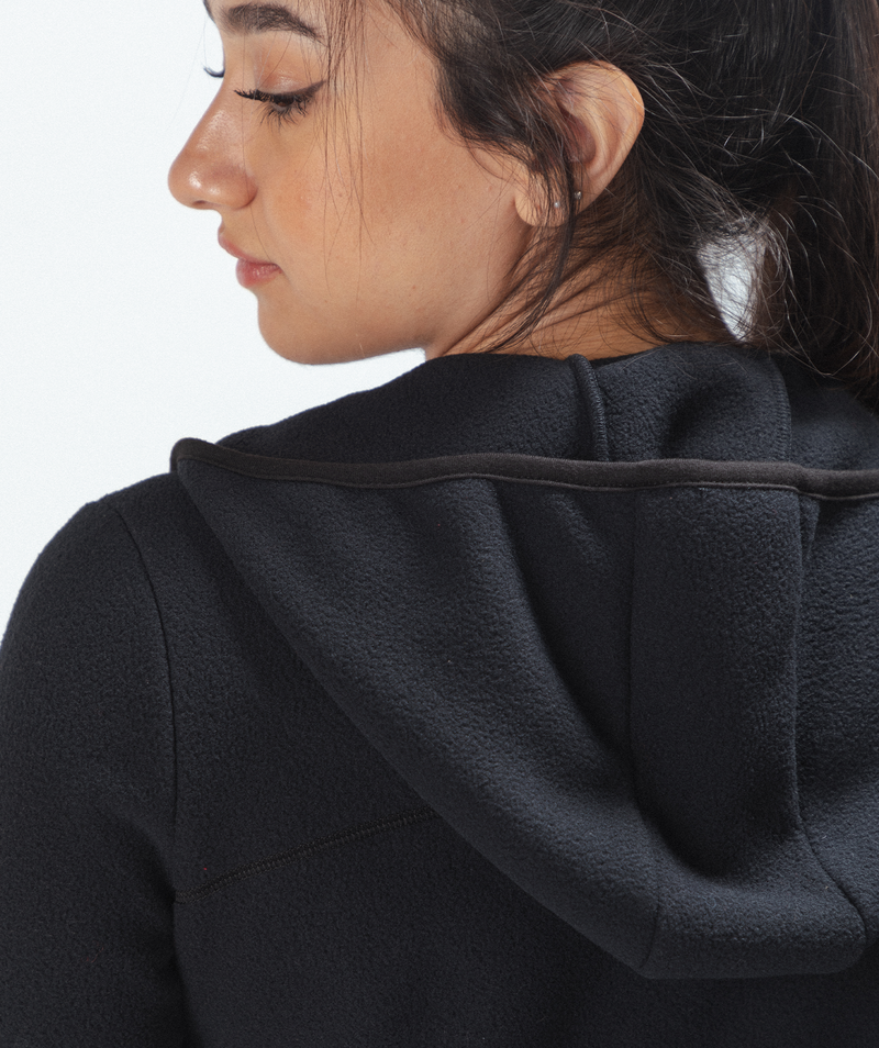 WOMEN THRILL ZIP HOODIE(BLACK)