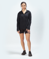 WOMEN THRILL ZIP HOODIE(BLACK)