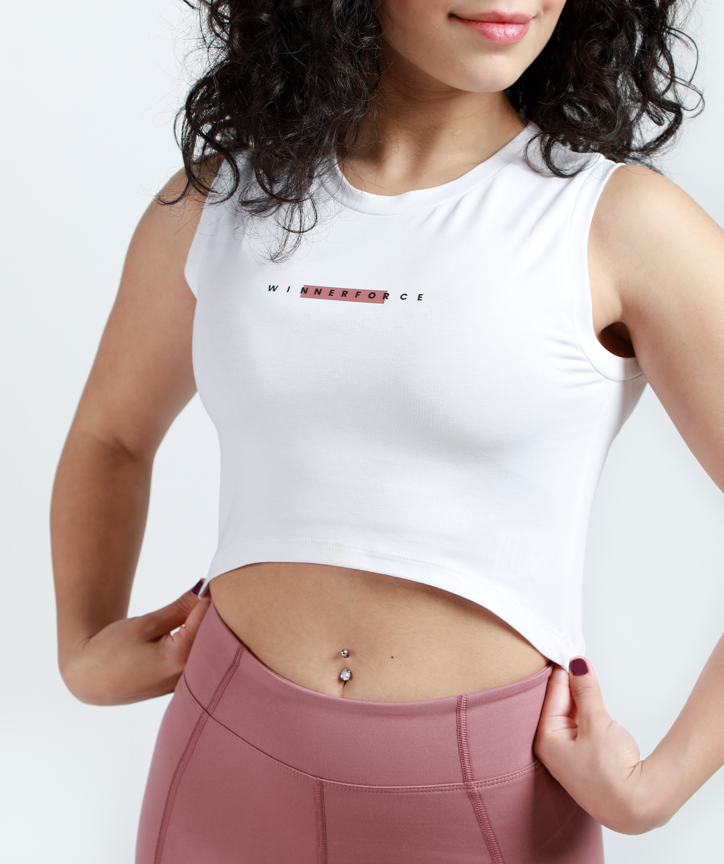 WOMEN-ESSENTIAL-CROPPED TANK TOP (WHITE)